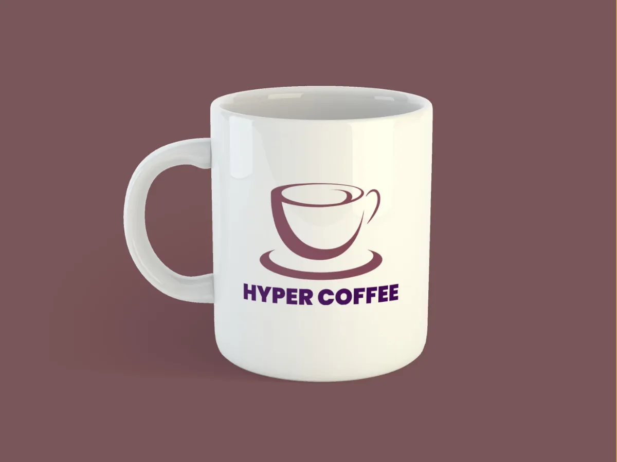 Hyper Coffee branded cup mockup