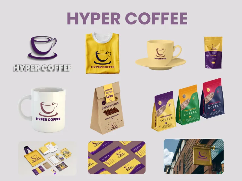 Hyper Coffee branding identity preview